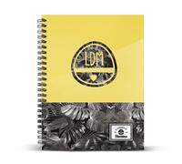 Cuaderno Espiral MARTINA Yellow, Din-A4 Cuadros 5 mm.