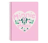 Cuaderno Espiral MINNIE MOUSE Minty, 4º 80H Tapa Dura Cuadros 4mm.