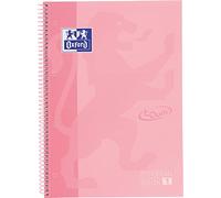 Cuaderno espiral oxford ebook 1 school touch te din a4+ 80 hojas cuadro 5 mm con margen flamingo pastel