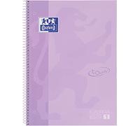 Cuaderno espiral oxford ebook 1 school touch te din a4+ 80 hojas cuadro 5 mm con margen malva pastel