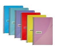 Cuaderno espiral papercop cuarto tapa plastico 80h 90 gr pauta 2,5 mm con margen colores surtidos