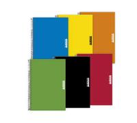 Cuaderno espiral papercop folio tapa extradura 80 hojas pauta 5 2,5 mm con margen 70 gr colores surtidos