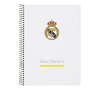 Safta REAL MADRID EQUIPACIÓN 25/26 - Cuaderno, Libreta Cuarto 80 hojas, Tapas Duras, 1Diseño, Ideal para Niños de Diferentes Edades, Cómodo y Versátil, Calidad y Resistencia, 15.5xx22 cm