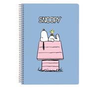 Cuaderno Espiral SNOOPY Blue Pink, 4º 80H Tapa Dura Cuadros 4mm.