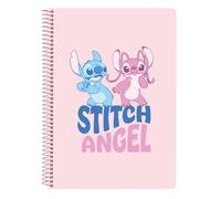 Cuaderno Espiral STITCH Ohana, 4º 80H Tapa Dura Cuadros 4mm.