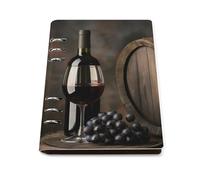 Cuaderno Espiral Vino Tinto Y Uvas Viejas De Barril De Madera Diario De Escritura Cuaderno De Cuero Pu 90 Hojas Para El Trabajo Escuela