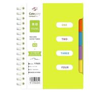 Cuaderno grande con 4 registros, cuaderno espiral múltiple para trabajo y escuela, organizador escolar con pestañas separadoras, cuaderno universitario para oficina, estudio y notas, resistente