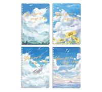 Cuaderno horizontal grueso de dibujos animados de 4 bobinas, tamaño A5, cielo de verano