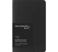 Cuaderno inteligente Moleskine Cahier de tapa blanda con bolsillo rayado (8,9 x 14 cm), color negro, compatible con bol grafo inteligente, 56 p g