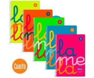 Cuaderno lamela tamaño cuartilla 4mm Azul