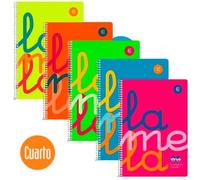 Cuaderno lamela tamaño cuartilla 4mm Rojo