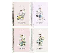 Cuaderno Libreta Viajes Cuaderno Con Espiral De Estrella, 4 Temas, Papel Rayado Universitario, 60 Hojas, Pestañas Tapa Dura Rayadas, Diario Aprendizaje, Regalos for Estudiantes Lecturas Adultos(F)