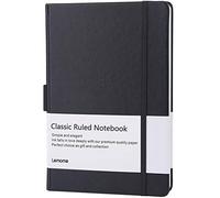 Cuaderno línea/Lined Notebook - Journal Forrado de Tapa Dura con Bolsillo para Escribir en Página + Divisores de Regalos, en Banda, Grande, 180 Páginas, Negro, 5,75 * 8,5 inches