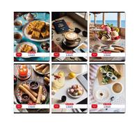 Cuaderno liso con diseño de postre, tamaño A4 - varios estilos