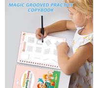 Cuaderno mágico genérico para - Cuaderno de entrenamiento con ranuras mágicas - 1 juego de cuadernos de caligrafía guiada para aprendizaje de escritura preescolar 3-8 años