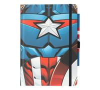 Cuaderno Marvel Capitan America : Cuaderno A5 punteado con Boli - Diario personal o Journaling notebook A5 | Bullet journal - Cuadernos tapa dura con marcapáginas, 192 págs