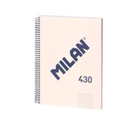 Cuaderno Milan 430 A4 Espiral Tapa Dura Cuadriculado 80 Hojas 95gr Beige