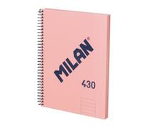 Cuaderno Milan 430 A5 Espiral Tapa Dura 80 Hojas Pautado Rosa