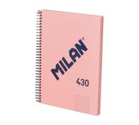 Cuaderno Milan 430 A5 Espiral Tapa Dura Cuadriculado 80 Hojas 95gr