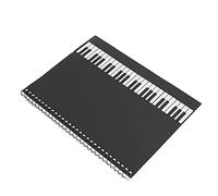 Cuaderno Musical, 50 Páginas, Cuaderno para Personal de Notación Musical, Papel de Escritura para Manuscritos Musicales (patrón de piano negro)
