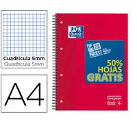 Cuaderno Oxford Espiral Optik Paper Microp Tapa Extra Dura. A4 120F con 3 separadores cuadrados