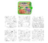 Cuaderno para colorear de acuarela y herramientas de pintura portátiles reutilizables lindas caricaturas, cuaderno de práctica de acuarela, para casa, viaje, coche, escuela, cumpleaños