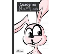 Cuaderno Pauta Montessori * 5 mm * 100 páginas * A5: Libreta Pauta Montessori - Cuaderno A5 para caligrafía niños y niña - pautadas en blanco para escritura (Conejo - Caligrafía Montessori)