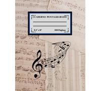 CUADERNO PENTAGRAMADO: Partituras En Blanco Para Música | Cuaderno De Pentagramas Para Escribir Tu Música | Contiene 100 Páginas y 11 Pentagramas Por Página En 8,5" x 11"