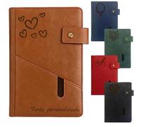 Cuaderno Personalizado A5 Líneas Tapa Dura Ante (piel sintética) - Cierre Magnético, Bolsillo Expandible - Regalo para Hombres Mujeres, Estudiantes, Profesores, Compañeros (cuaderno personalizado03)