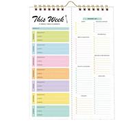 Cuaderno planificador de comidas | 52 hojas de programa semanal | Bloque organizador de comidas - para alimentación pérdida de peso frigorífico pared familiar 20 x 15