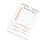 Cuaderno planificador de comidas semanal con listas de comestibles que se pueden rasgar y encuadernación en fuerte para cocina organizada, refrigerador, cuaderno planificador de comidas