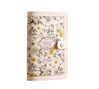 Cuaderno portátil A6 con botones para dinero con estampado de flores, colección de billetes conmemorativos, libro de presupuesto diario, sobre de efectivo de 7.1 x 4.5 pulgadas (estilo 3)