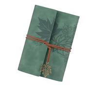 Cuaderno portátil con 6 anillas de cuero para carpetas de 75 hojas, cierre de cuerda para diario, bocetos, reuniones de negocios, blocs de notas