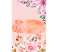 Cuaderno Rayado de 180 Páginas - Diseño Floral Bonito con Etiqueta para Nombre y Asignatura - Ideal para Estudiantes, Apuntes Escolares o Uso Diario: ... bullet journal o planificación personal.