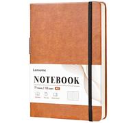 Cuaderno rayado para trabajo con bolsillo interior, cuaderno de escritura de tapa dura con soporte para bolígrafo, marca de libro + 158 páginas, 8.4 x 5.7 pulgadas, color marrón