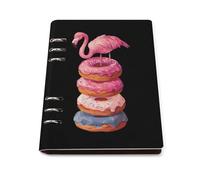 Cuaderno recargable de donas de flamenco con chispas para estudio de trabajo