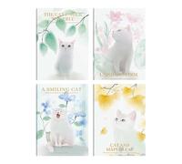 Cuaderno retro de dibujos animados con 4 libros de caricaturas, papel para estudiantes, A5, gatito viento nacional