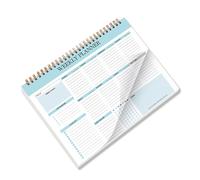 Cuaderno semanal con encuadernación en espiral doble, cuaderno de 52 semanas, 104 páginas, organizador de tareas sin fecha para planificación semanal y planificación