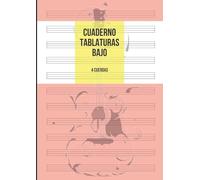 Cuaderno Tablatura Bajo: Tablatura de 4 cuerdas para Bajo, 11 Tablaturas por Página, 100 Páginas A4