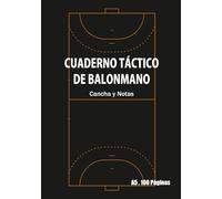 Cuaderno Táctico de Balonmano: Doble página con Cancha y Notas para Estrategias, Entrenamientos y Partidos (Tamaño A5, 100 Páginas)
