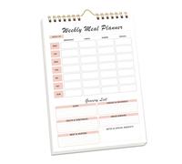 Cuaderno vertical de planificación de comidas, planificador de comidas con secciones de lista de compras de cocina y papel para uso durante todo el año, cuaderno de plan de dieta