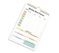 Cuaderno vertical de planificación de comidas, planificador de comidas con secciones de lista de compras de cocina y papel para uso durante todo el año, cuaderno de plan de dieta