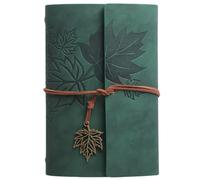 Cuaderno vintage con 160 páginas de piel sintética sin forro, colgante de hojas, recargable, 6 anillas, cuaderno para hombres y mujeres