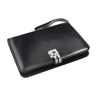 Cuaderno vintage de cuero sintético con contraseña, diario secreto retro candado, libro cerradura y código, organizador creativo oficina A5 for escuela negocios(Black)