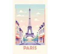 Cuaderno Vintage París.: Libreta de notas estilo póster de viaje retro en colores pastel. Libreta de apuntes, tapa blanda, tamaño 5.5 x 8.5 in /140 × ... papelería retro | 48 hojas, 96 pág. rayadas.