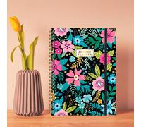 Cuaderno Zssyw A5 con cuerda elástica para trabajo deportivo y bobina, plan en inglés.