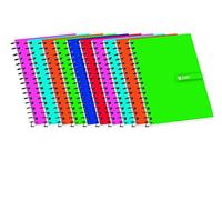 Cuadernos 16º(A7) Enri. Pack de 10 unidades. Tapa blanda. Cuadrícula 4x4. Colores aleatorios.