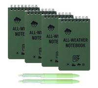 Cuadernos De 4 Piezas Y Bolígrafos De Gel Click De 2 Piezas, Cuadernos Impermeables, Cuadernos Portátiles, Mini Cuadernos, Material De Aprendizaje Y Oficina