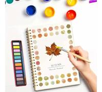 Cuadernos De Acuarela Para Principiantes,Libros Acuarela Adultos,Cuaderno Acuarelas En Papel ArtíStico,Set 12 Acuarelas Con Materiales,Kit Pintura Para NiñOs(A)