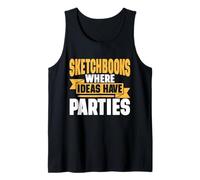 Cuadernos de bocetos Donde Las Ideas Tienen Fiestas dibujando Camiseta sin Mangas